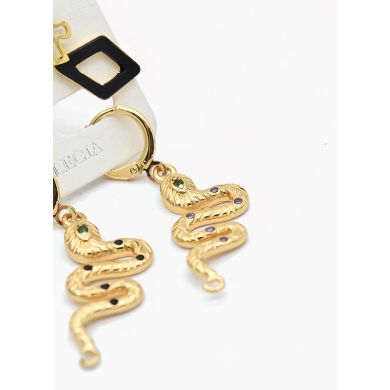 SET DE ARETES X 3 CRISTALES SURTIDO/ACERO INOXIDABLE
