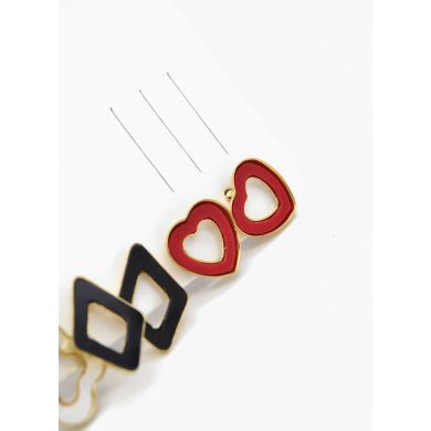 SET DE ARETES X 3 CRISTALES SURTIDO/ACERO INOXIDABLE