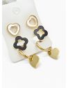 SET DE ARETES X 3 CRISTALES SURTIDO/ACERO INOXIDABLE