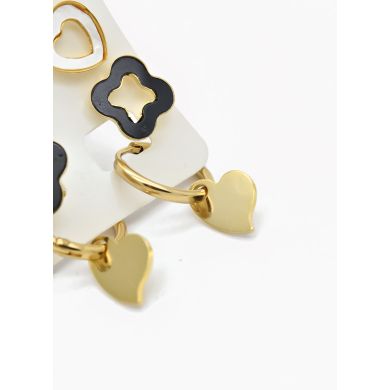 SET DE ARETES X 3 CRISTALES SURTIDO/ACERO INOXIDABLE