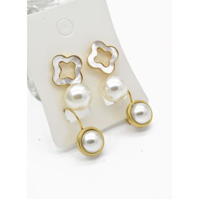 SET DE ARETES X 3 CRISTALES SURTIDO/ACERO INOXIDABLE