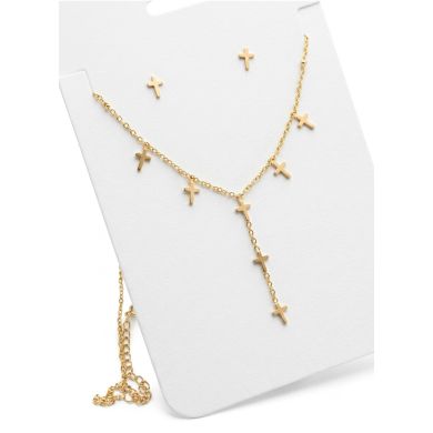 SET DE COLLAR, DIJE Y ARETES EN ACERO INOXIDABLE 316L