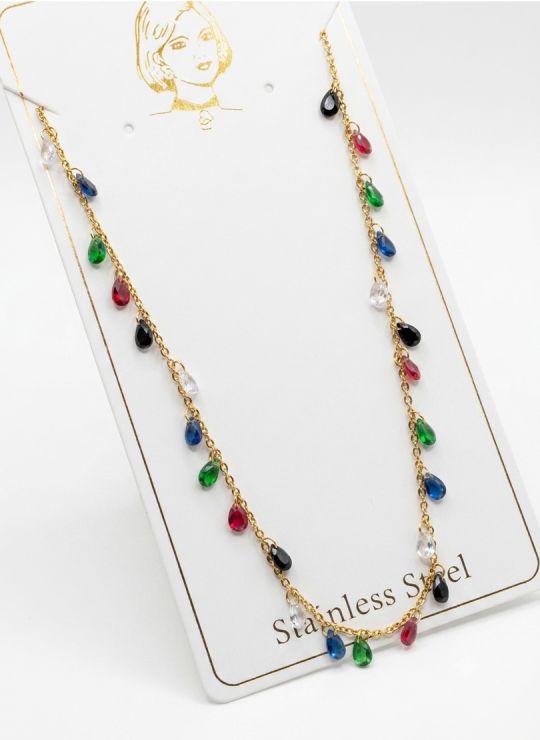SET DE COLLAR, DIJE Y ARETES EN ACERO INOXIDABLE 316L