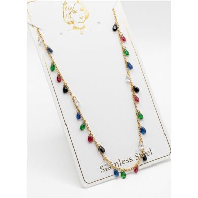 SET DE COLLAR, DIJE Y ARETES EN ACERO INOXIDABLE 316L