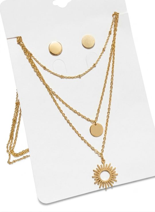 SET DE COLLAR, DIJE EN ACERO INOXIDABLE 316L