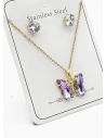 SET DE COLLAR, DIJE Y ARETES EN ACERO INOXIDABLE 316L