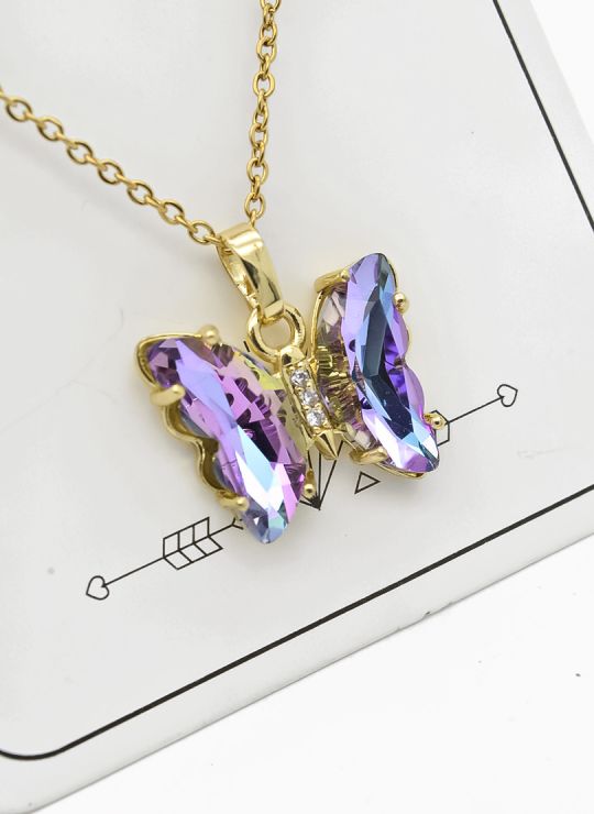 SET DE COLLAR, DIJE Y ARETES EN ACERO INOXIDABLE 316L