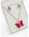 SET DE COLLAR, DIJE Y ARETES EN ACERO INOXIDABLE 316L