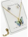 SET DE COLLAR, DIJE Y ARETES EN ACERO INOXIDABLE 316L