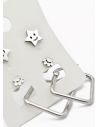 SET DE ARETES X 3 CRISTALES SURTIDO/ACERO INOXIDABLE