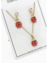 SET DE COLLAR Y DIJE EN RODIO CON MICROCIRCIONES / GARANTIA