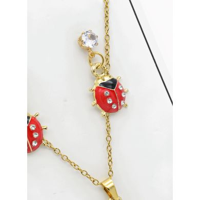 SET DE COLLAR Y DIJE EN RODIO CON MICROCIRCIONES / GARANTIA