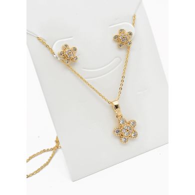 SET DE COLLAR Y DIJE EN RODIO CON MICROCIRCIONES / GARANTIA