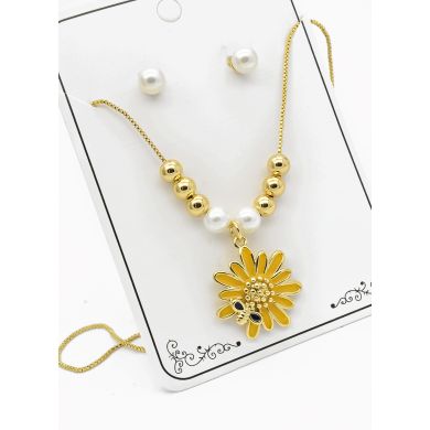SET DE COLLAR Y DIJE EN RODIO CON MICROCIRCIONES / GARANTIA