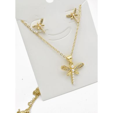 SET DE COLLAR Y DIJE EN RODIO CON MICROCIRCIONES / GARANTIA