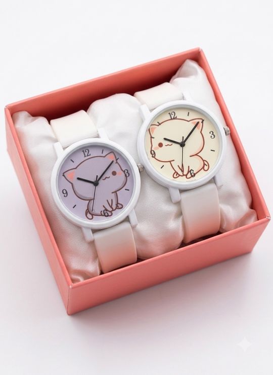 SET DE RELOJ SILICONA PARA AMIGAS CON ESTUCHE Y COJIN DISEÑOS EXCLUSIVOS