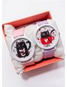 SET DE RELOJ SILICONA PARA AMIGAS CON ESTUCHE Y COJIN DISEÑOS EXCLUSIVOS