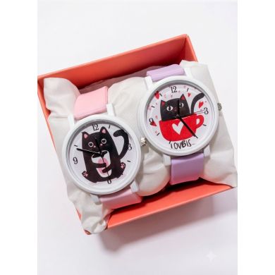 SET DE RELOJ SILICONA PARA AMIGAS CON ESTUCHE Y COJIN DISEÑOS EXCLUSIVOS