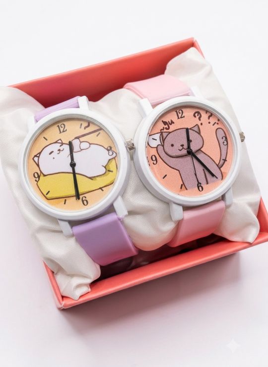 SET DE RELOJ SILICONA PARA AMIGAS CON ESTUCHE Y COJIN DISEÑOS EXCLUSIVOS