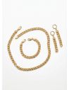SET DE COLLAR , PULSERA Y DIJES EN RODIO CON MICROCIRCIONES / GARANTIA