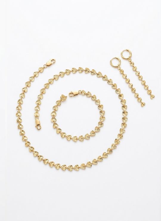 SET DE COLLAR , PULSERA Y DIJES EN RODIO CON MICROCIRCIONES / GARANTIA