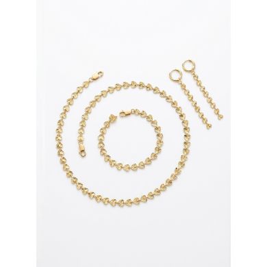 SET DE COLLAR , PULSERA Y DIJES EN RODIO CON MICROCIRCIONES / GARANTIA