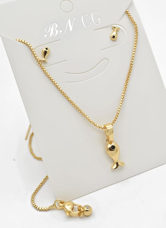 SET DE COLLAR Y DIJE EN RODIO CON MICROCIRCIONES