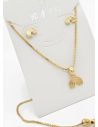 SET DE COLLAR Y DIJE EN RODIO CON MICROCIRCIONES