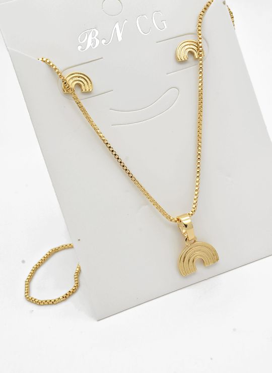 SET DE COLLAR Y DIJE EN RODIO CON MICROCIRCIONES