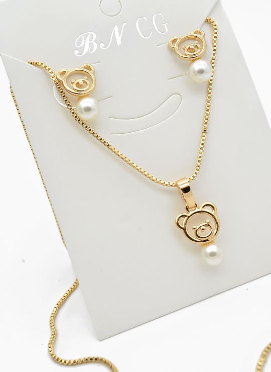 SET DE COLLAR Y DIJE EN RODIO CON MICROCIRCIONES
