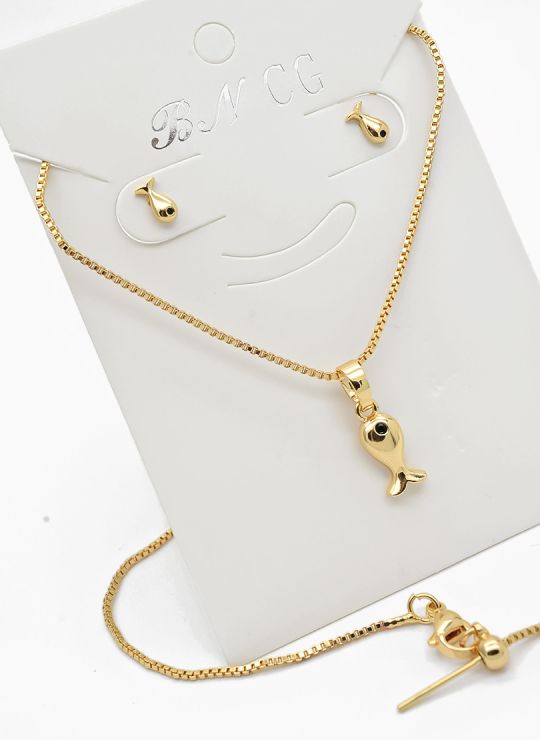 SET DE COLLAR Y DIJE EN RODIO CON MICROCIRCIONES