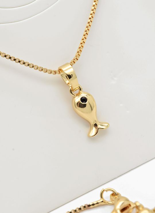 SET DE COLLAR Y DIJE EN RODIO CON MICROCIRCIONES
