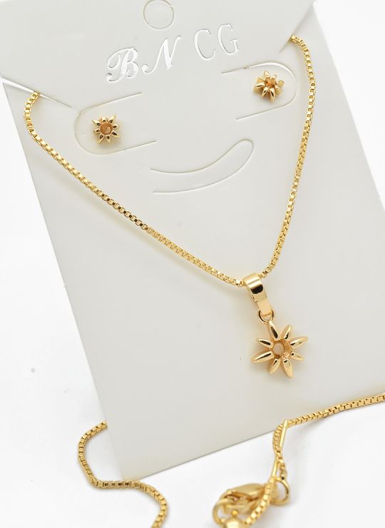 SET DE COLLAR Y DIJE EN RODIO CON MICROCIRCIONES