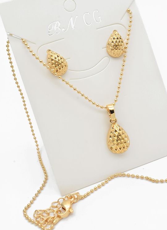 SET DE COLLAR Y DIJE EN RODIO CON MICROCIRCIONES