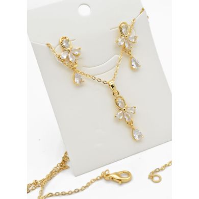 SET DE COLLAR Y DIJE EN RODIO CON MICROCIRCIONES