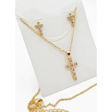 SET DE COLLAR Y DIJE EN RODIO CON MICROCIRCIONES