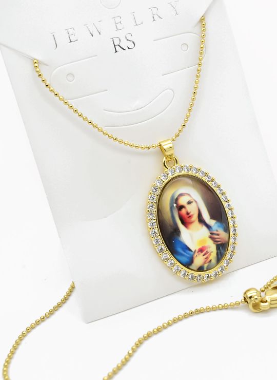SET DE COLLAR Y DIJE EN RODIO CON MICROCIRCIONES