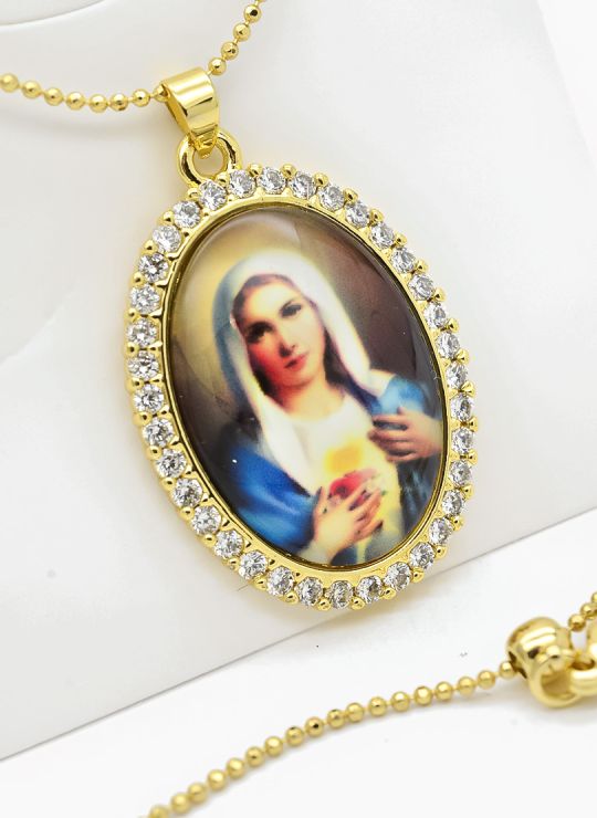 SET DE COLLAR Y DIJE EN RODIO CON MICROCIRCIONES