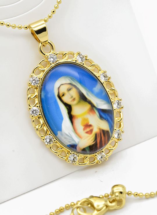 SET DE COLLAR Y DIJE EN RODIO CON MICROCIRCIONES