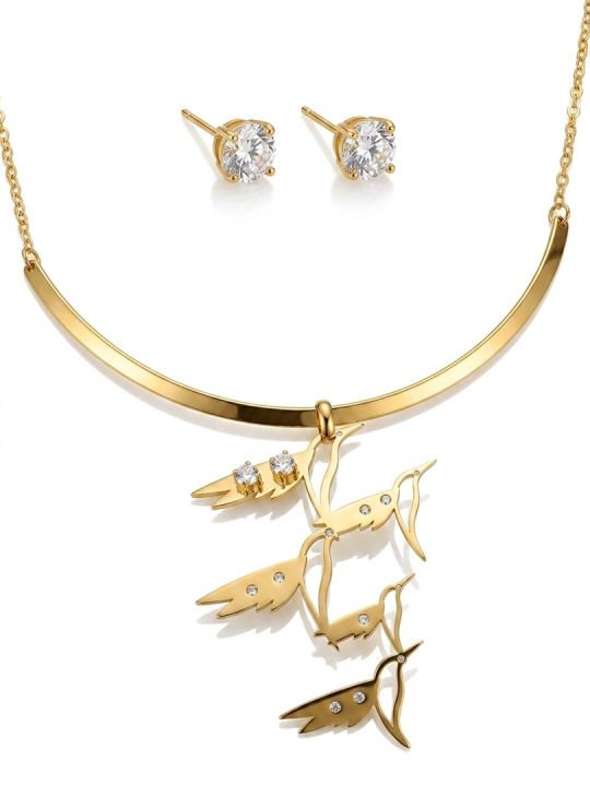 SET DE COLLAR, DIJE EN ACERO INOXIDABLE 316L