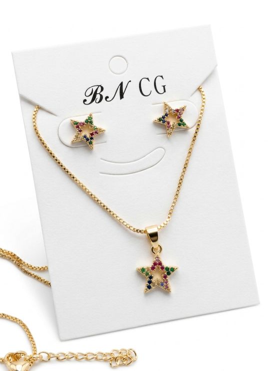 SET DE COLLAR Y DIJE EN RODIO CON MICROCIRCIONES