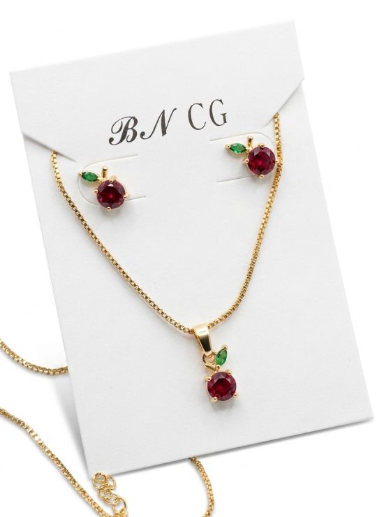SET DE COLLAR Y DIJE EN RODIO CON MICROCIRCIONES