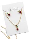 SET DE COLLAR Y DIJE EN RODIO CON MICROCIRCIONES