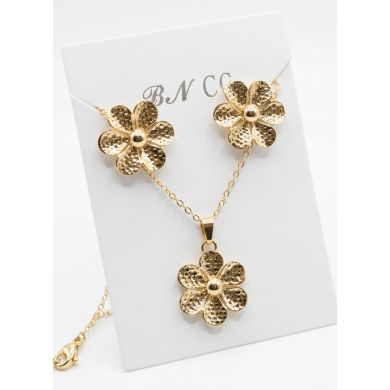 SET DE COLLAR Y DIJE EN RODIO CON MICROCIRCIONES