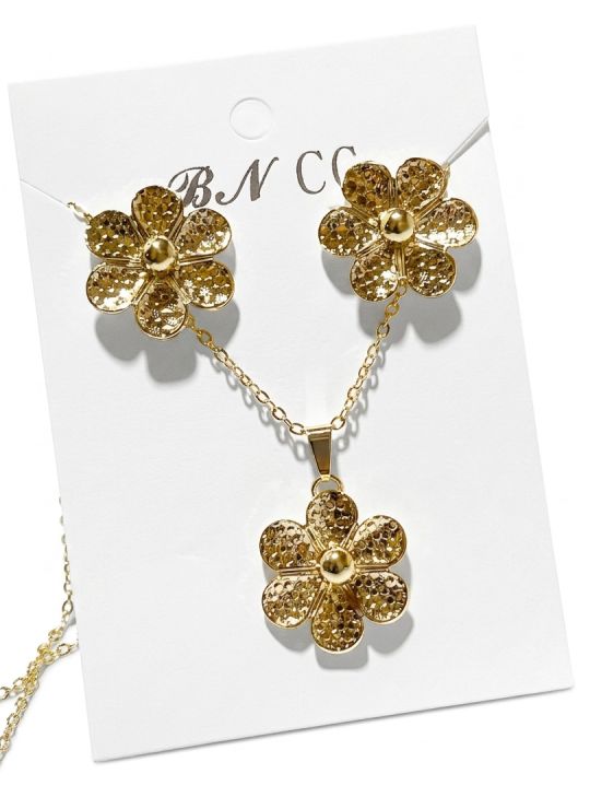 SET DE COLLAR Y DIJE EN RODIO CON MICROCIRCIONES