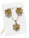 SET DE COLLAR Y DIJE EN RODIO CON MICROCIRCIONES