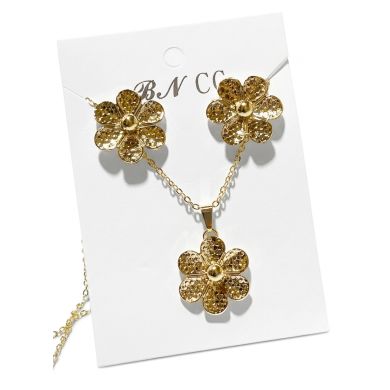 SET DE COLLAR Y DIJE EN RODIO CON MICROCIRCIONES