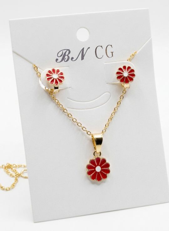 SET DE COLLAR Y DIJE EN RODIO CON MICROCIRCIONES