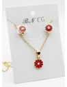 SET DE COLLAR Y DIJE EN RODIO CON MICROCIRCIONES