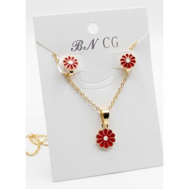SET DE COLLAR Y DIJE EN RODIO CON MICROCIRCIONES